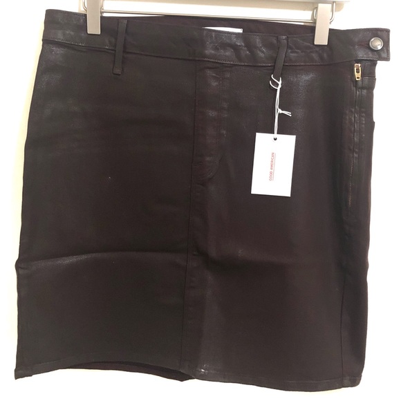 Good American Coated Denim Mini Skirt - Picture 4 of 8